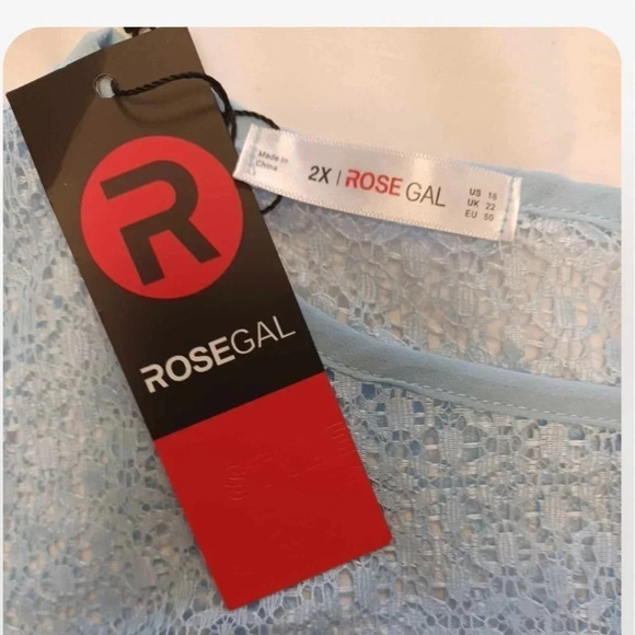 Rose Gal Blue Hi Lo Sequins Sleeveless  Dress Size XXL - Picture 9 of 10